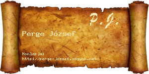 Perge József névjegykártya
